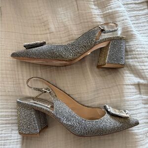 Badgley Mischka Glittering Silver Heels